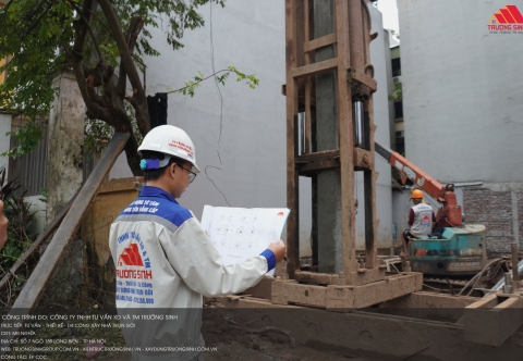 Cập nhật tiến độ công trình nhà anh Nghĩa – Long Biên, Hà Nội ngày 5/11