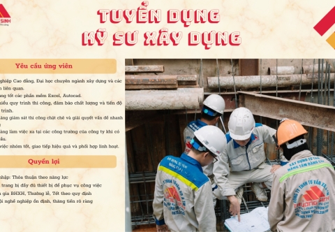 Trường Sinh tuyển dụng Kỹ sư Xây dựng – Thu nhập cao
