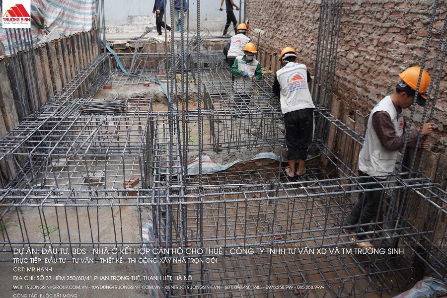 Gia công lắp đặt cốt thép móng
