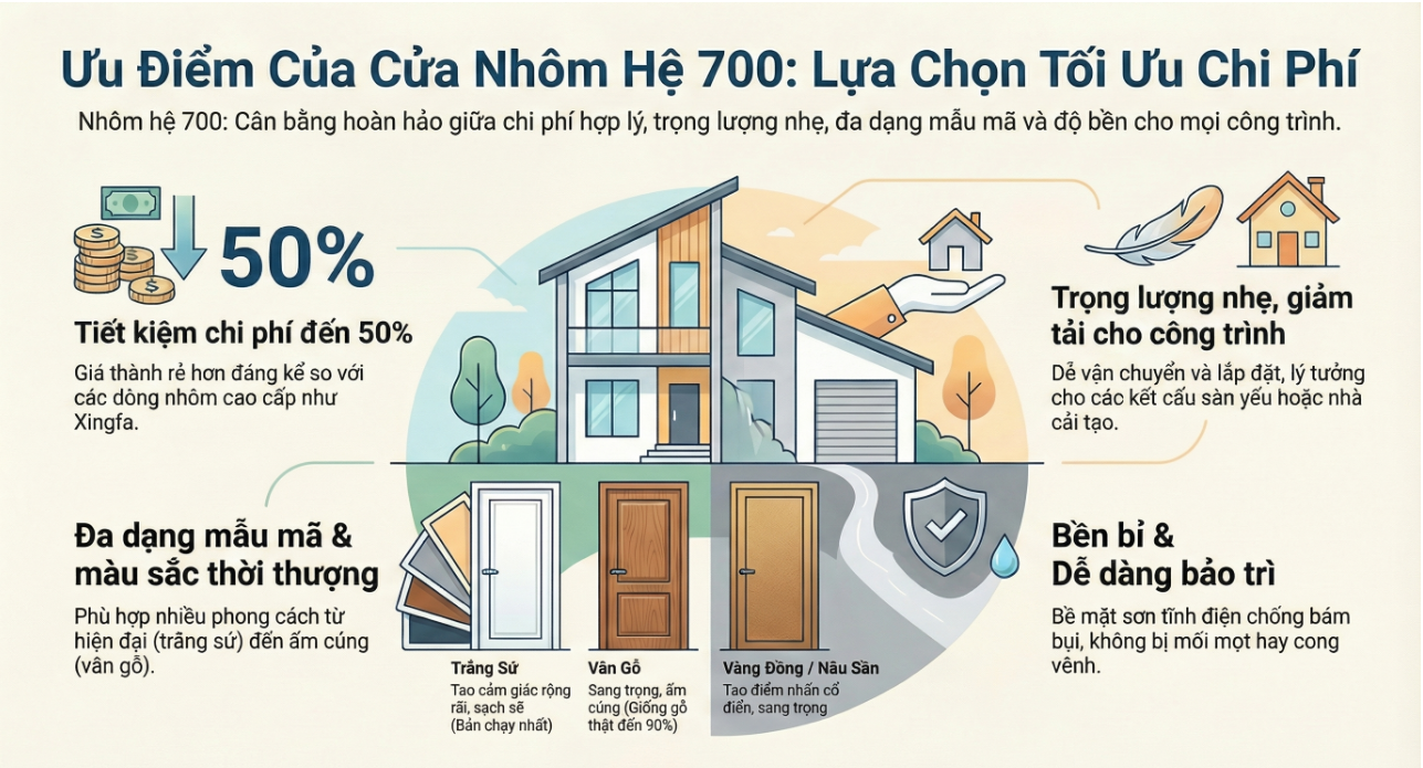 Ưu điểm của hệ nhôm 700