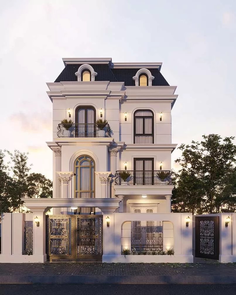 mẫu thiết kế nhà 3 tầng tân cổ điển