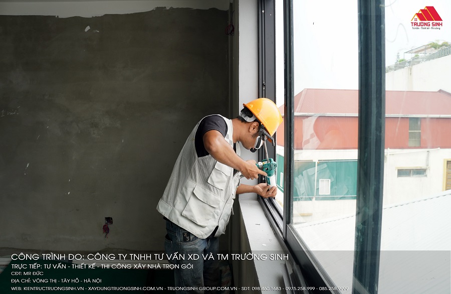 Bơm keo silicon hoàn thiện