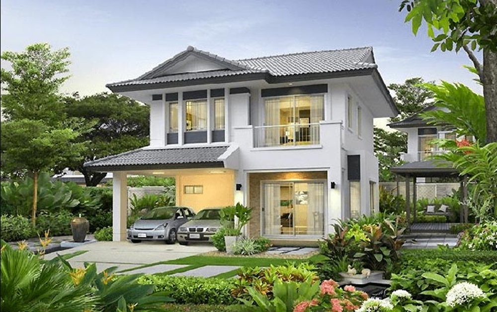 Thiết kế nhà 2 tầng sân vườn