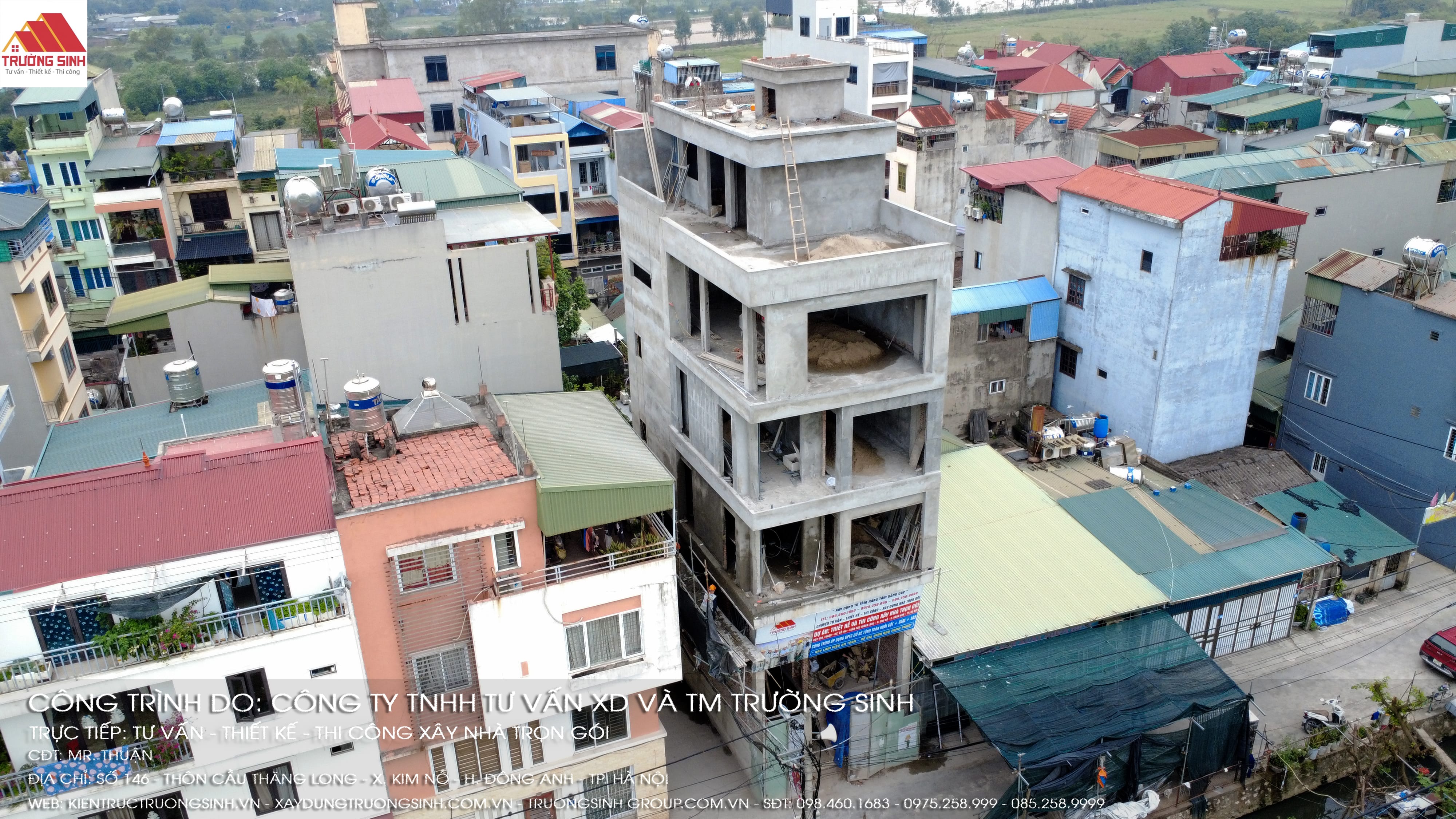 Công trình Đông Anh đang triển khai các hạng mục hoàn thiện phần thô bên ngoài