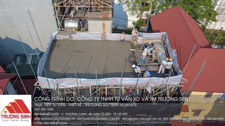 Công tác đổ bê tông toàn khối được giám sát nghiêm ngặt
