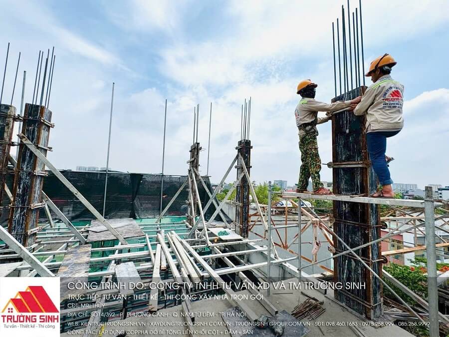 Hoàn thiện phần lắp dựng coppha cột