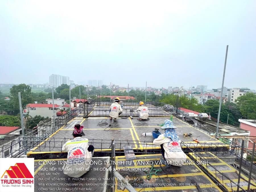 Lắp dựng cốt thép mái