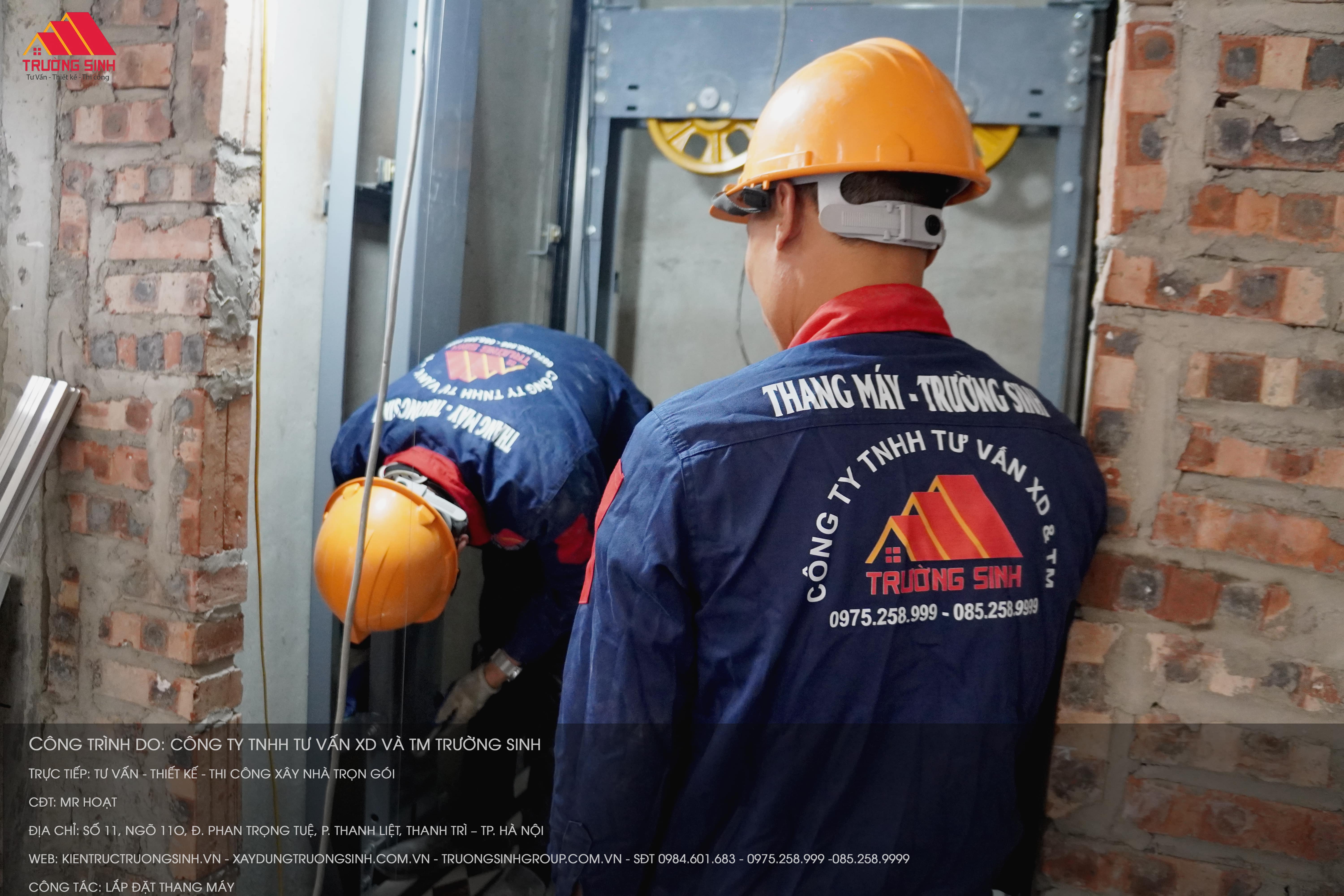 Thi công lắp đặt thang máy tại công trình Bằng Liệt