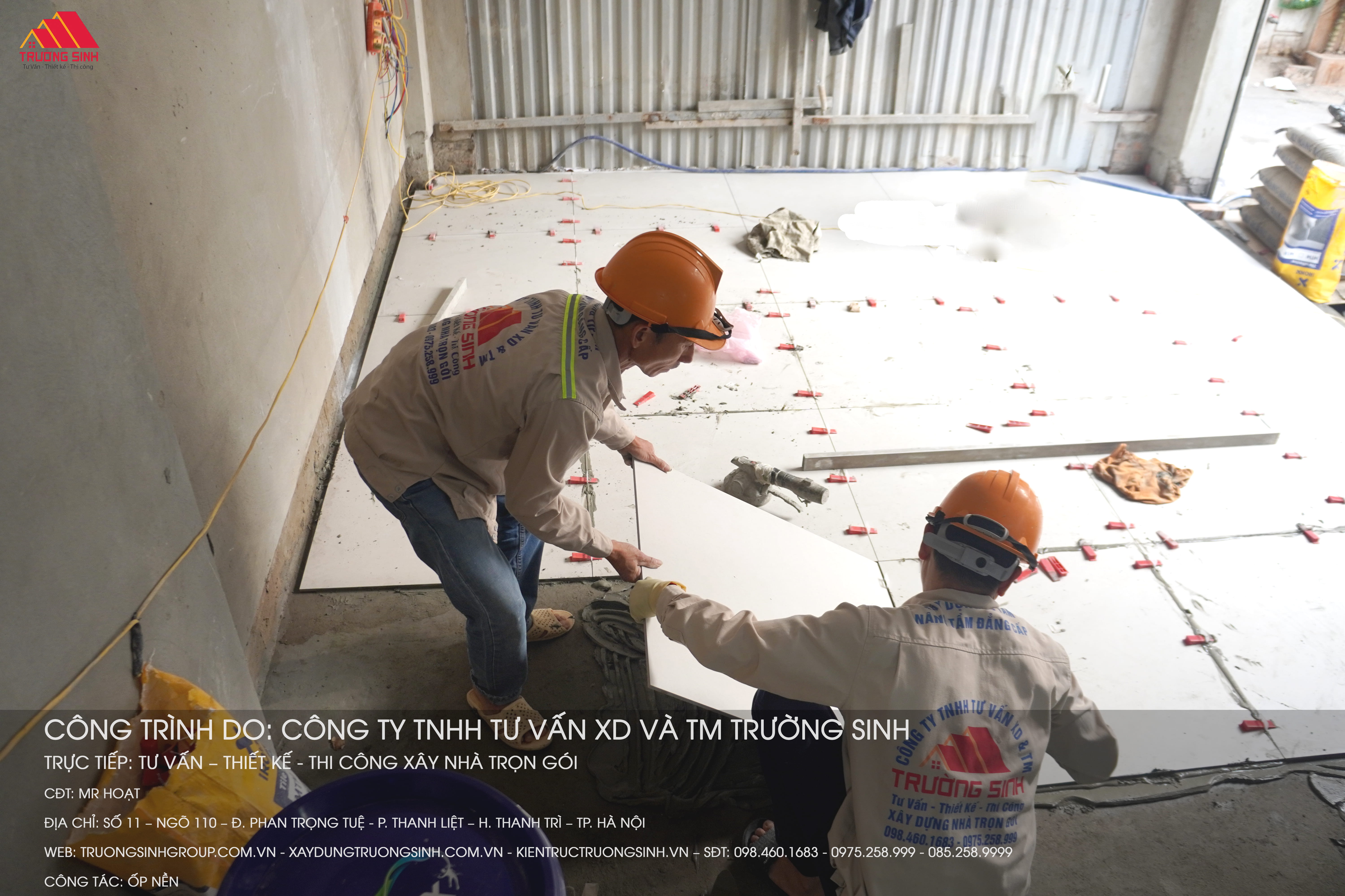 Thi công ốp nền gạch cho công trình Thanh Trì