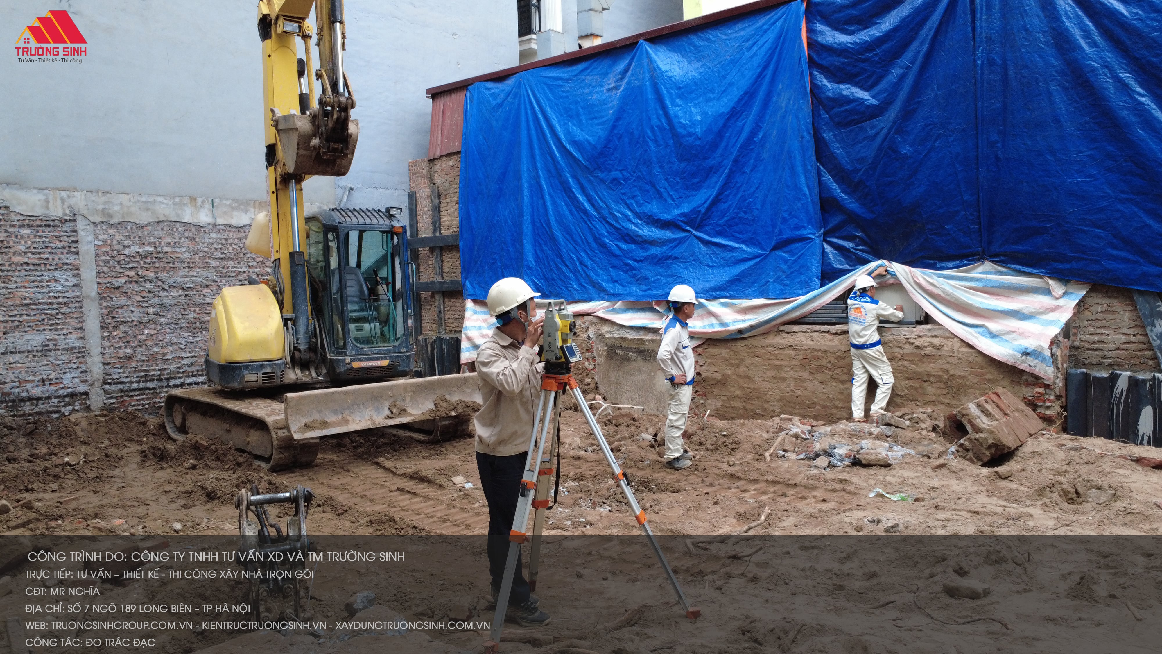 Trường Sinh tiến hành đo – trắc đạc toàn bộ khu vực thi công