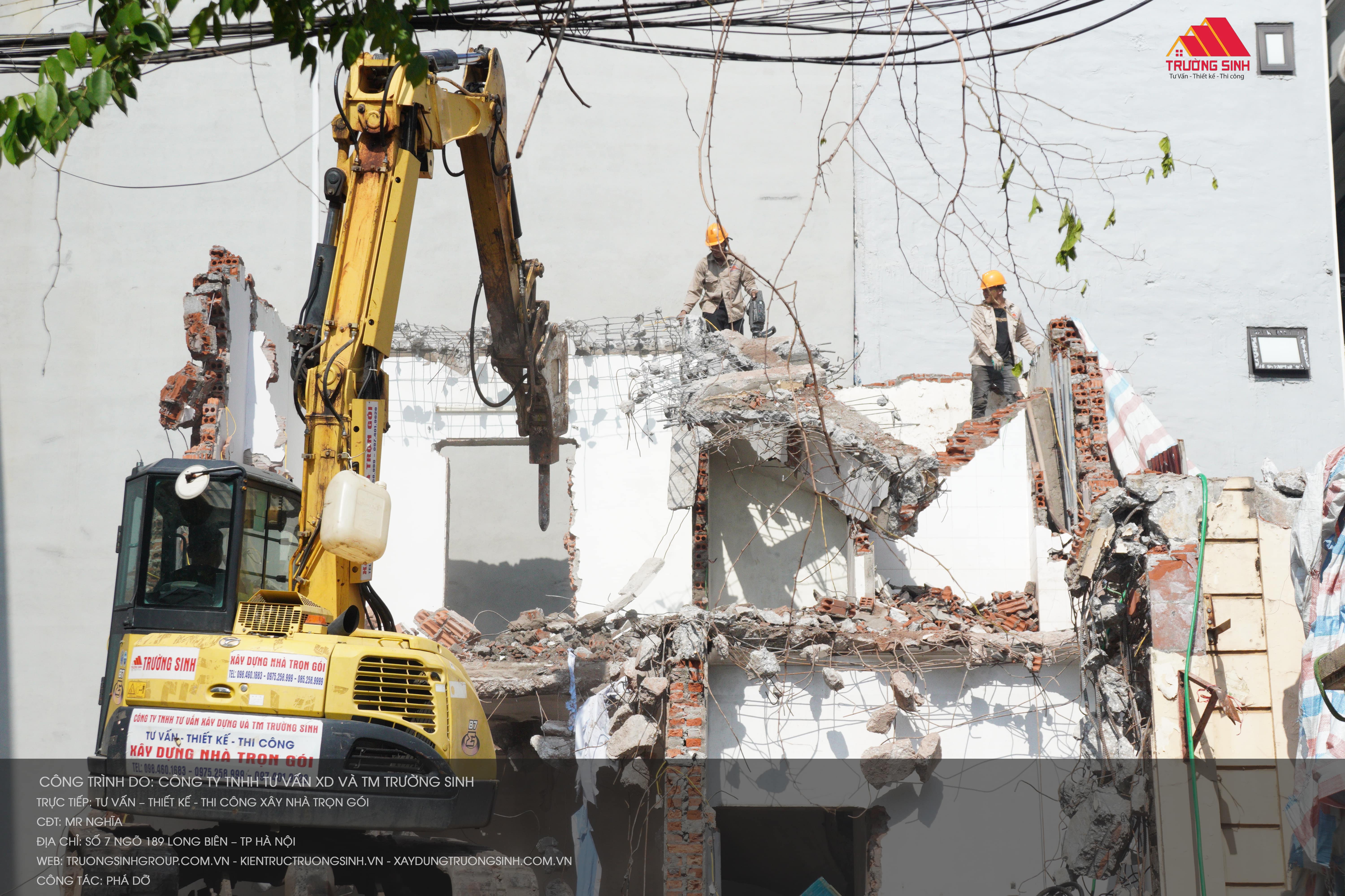 Công tác phá dỡ dự án tại Long Biên