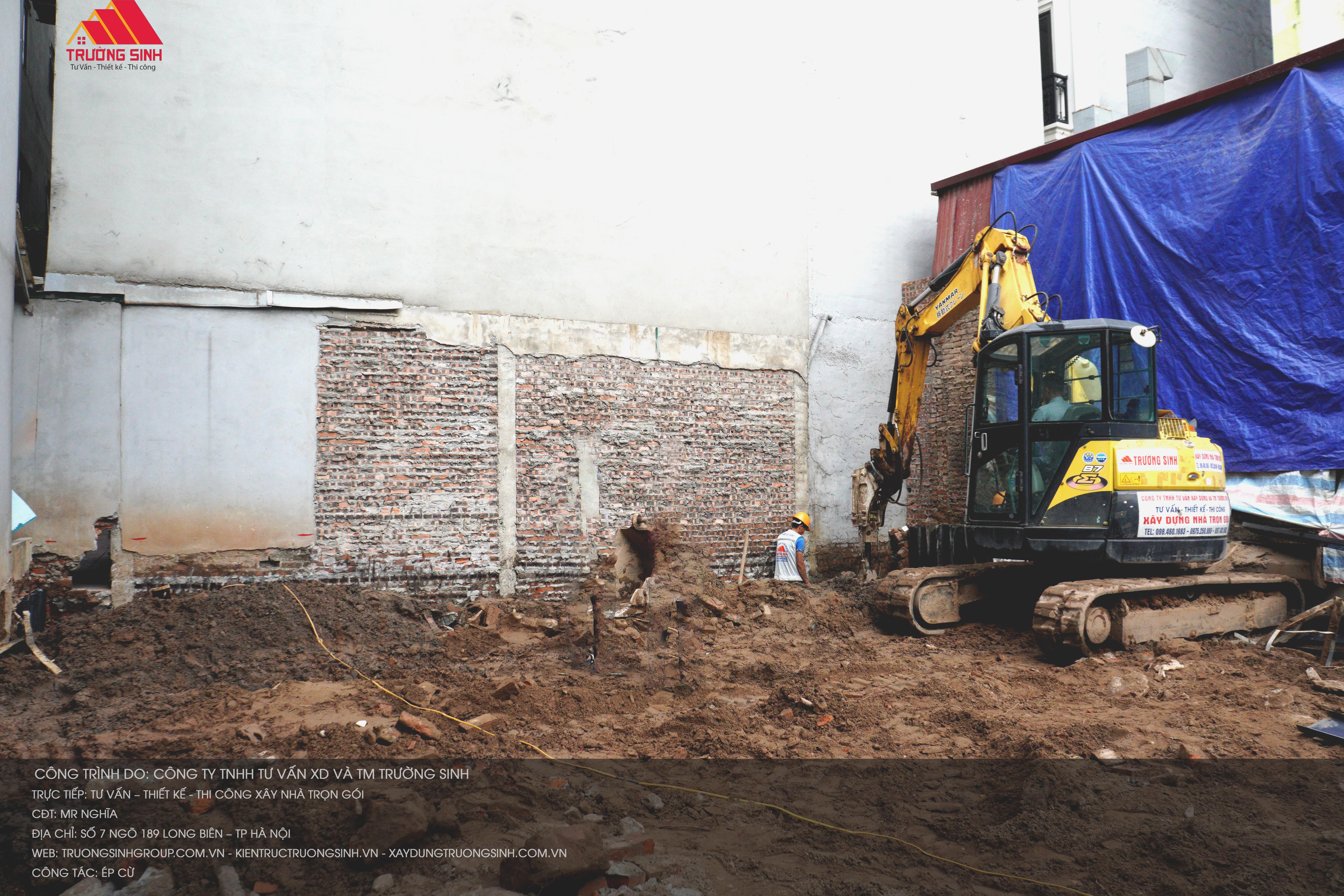 Cập nhật thông tin công trình Long biên: Trường Sinh triển khai thi công ép cừ và đo trắc đạc