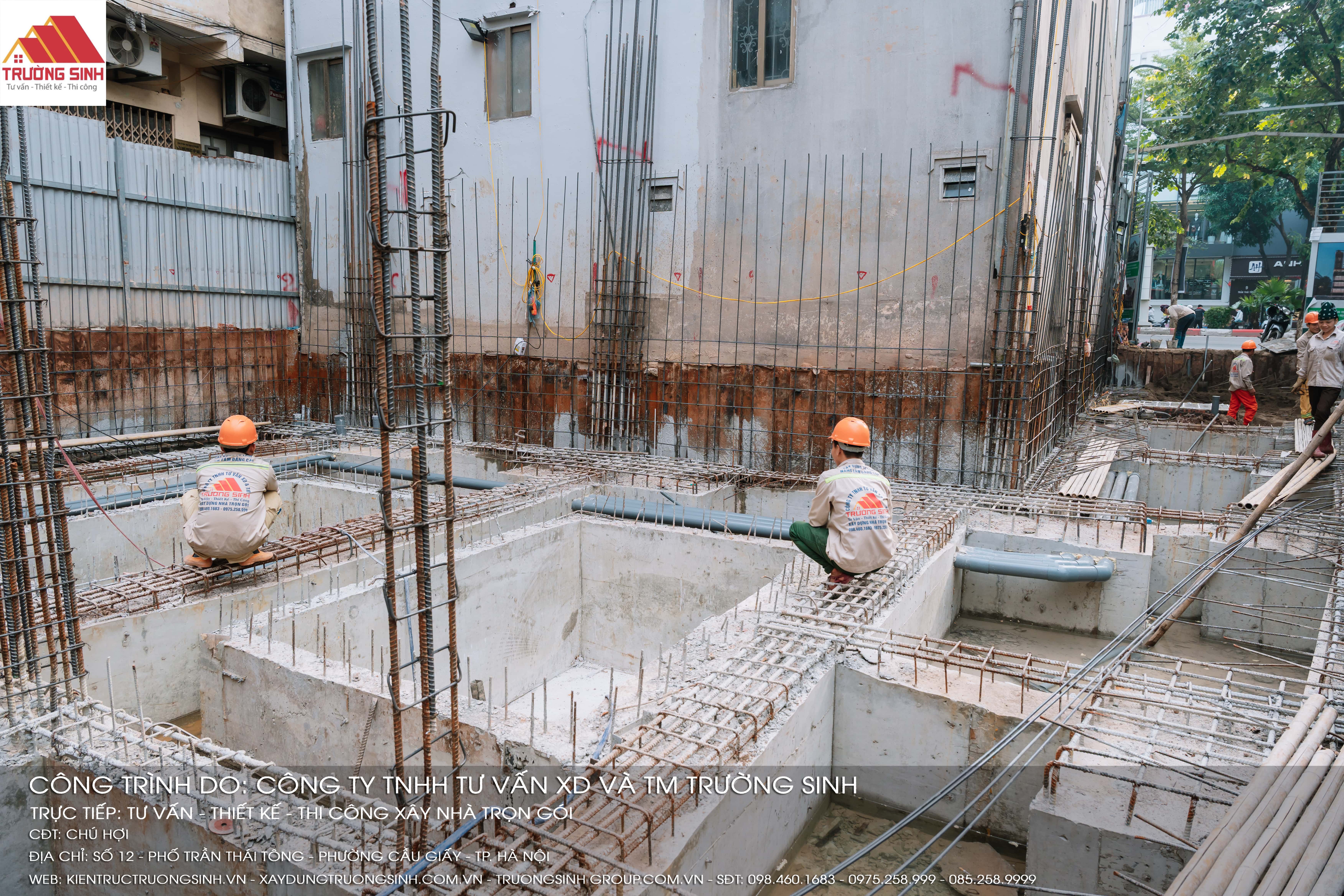 Trường Sinh đã hoàn thành hạng mục móng tại công trình Trần Thái Tông