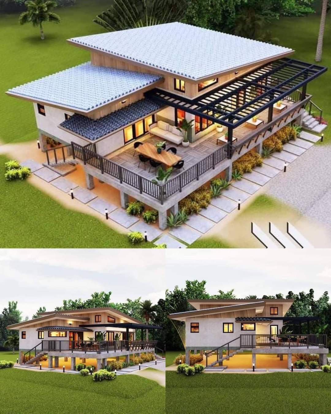 Mẫu nhà chống ngập lụt kết hợp kiến trúc truyền thống