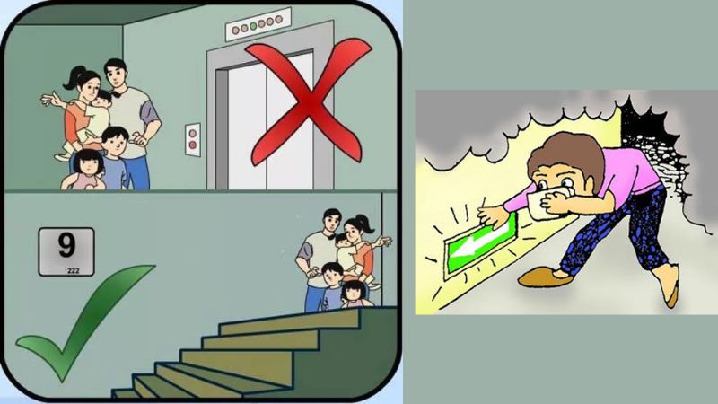 Không sử dụng thang máy khi hỏa hoạn